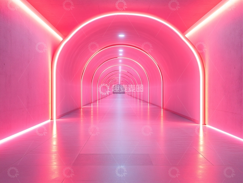 高清大图下载【趣麦麦图】流光溢彩的霓虹灯走廊71