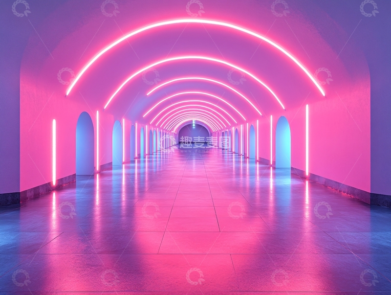 高清大图下载【趣麦麦图】霓虹走廊20