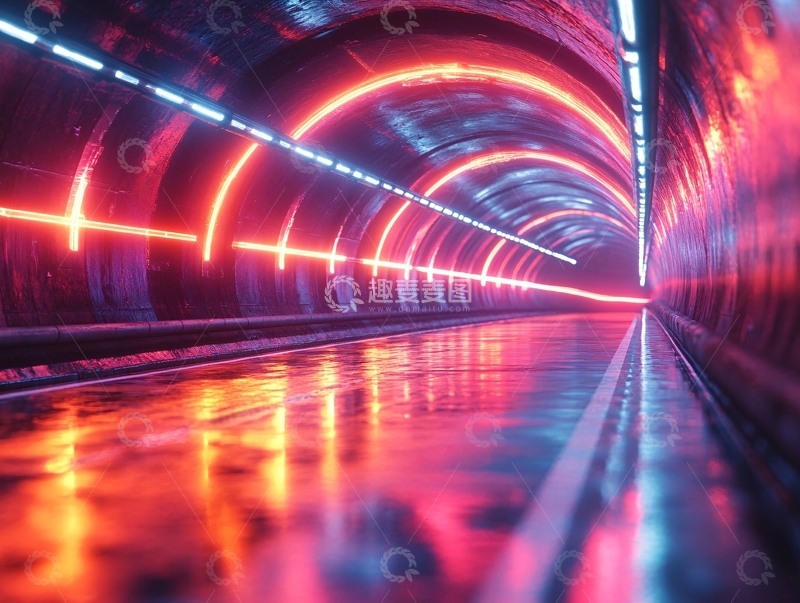 高清大图下载【趣麦麦图】动感的地铁隧道8