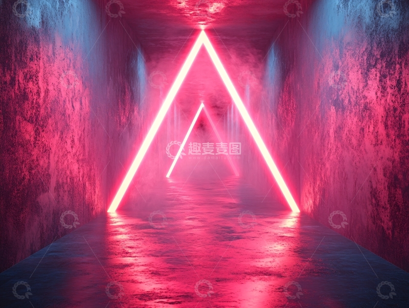 高清大图下载【趣麦麦图】流光溢彩的霓虹灯走廊82