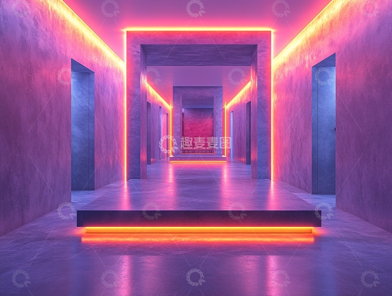 高清大图下载【趣麦麦图】霓虹走廊22