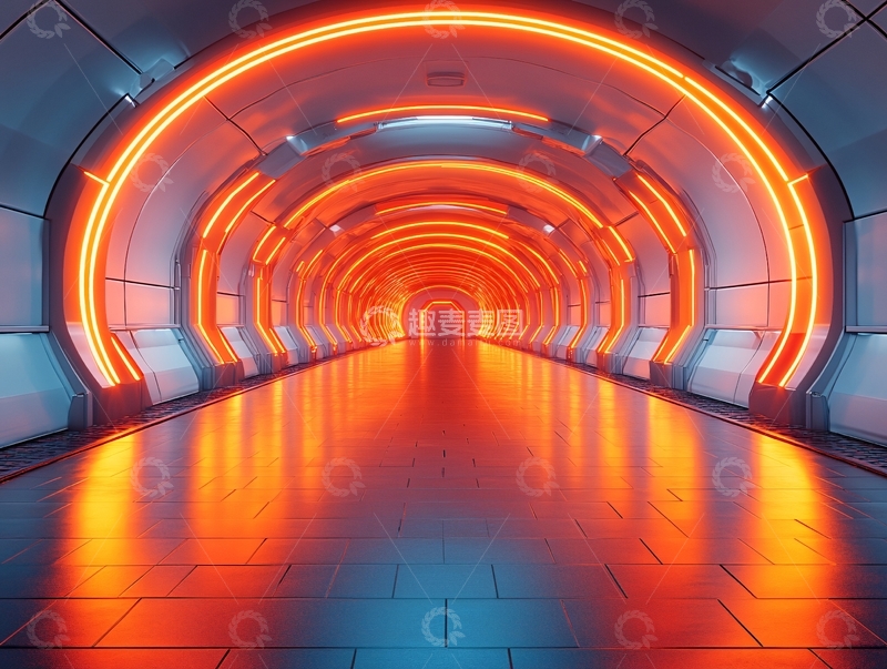 高清大图下载【趣麦麦图】科幻灯光走廊56