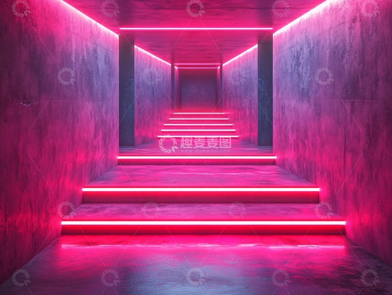 高清大图下载【趣麦麦图】霓虹灯台阶10