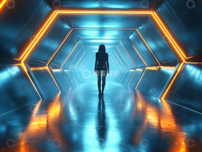 高清大图下载【趣麦麦图】科幻灯光走廊57