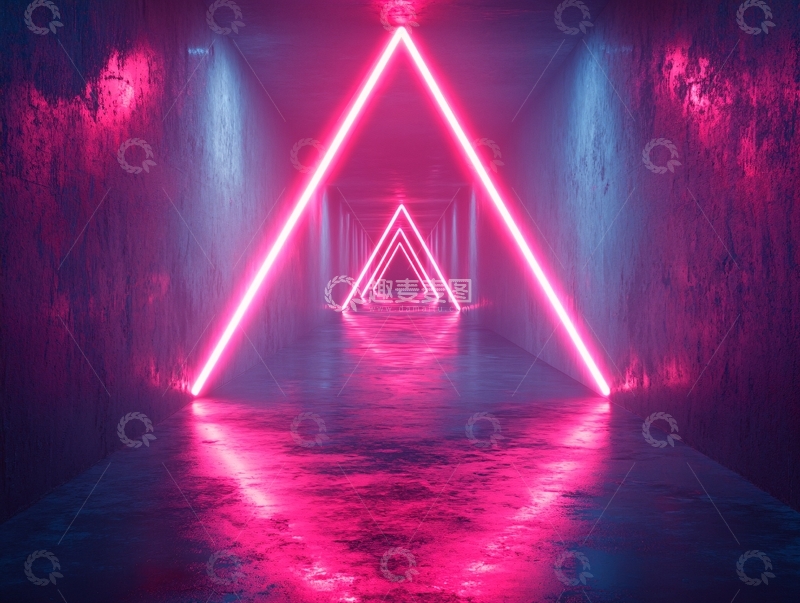 高清大图下载【趣麦麦图】流光溢彩的霓虹灯走廊80