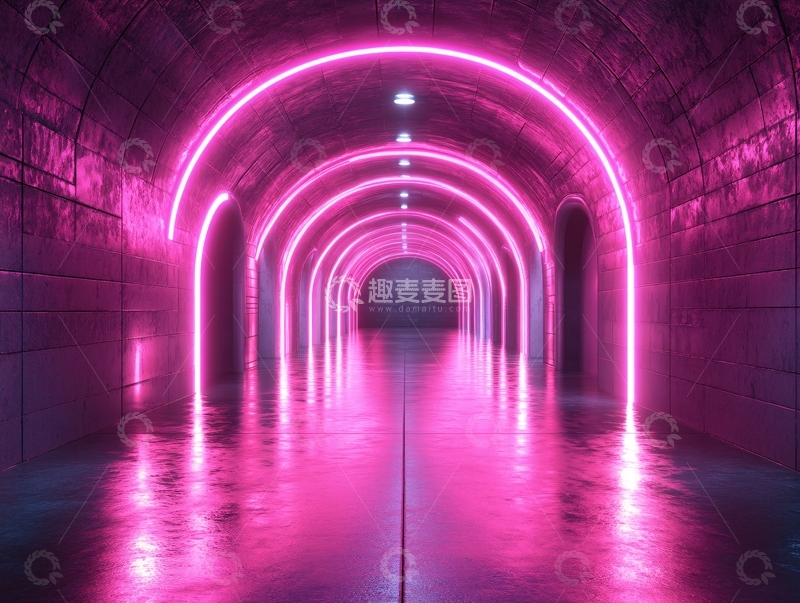 高清大图下载【趣麦麦图】粉色隧道