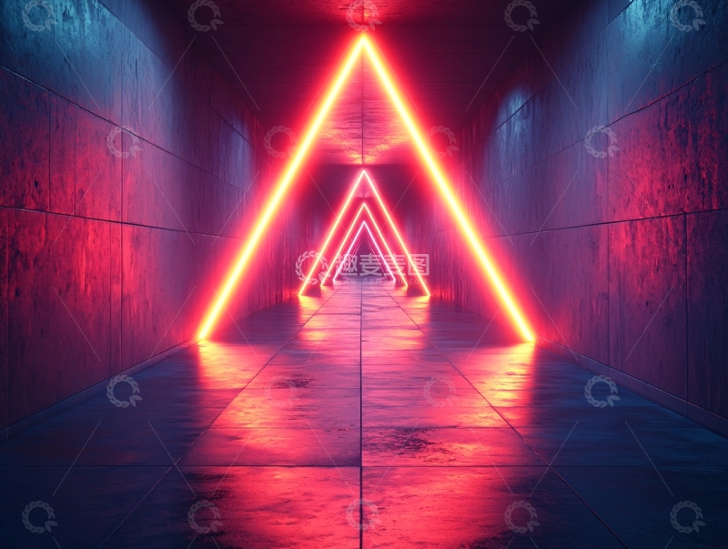 高清大图下载【趣麦麦图】流光溢彩的霓虹灯走廊81