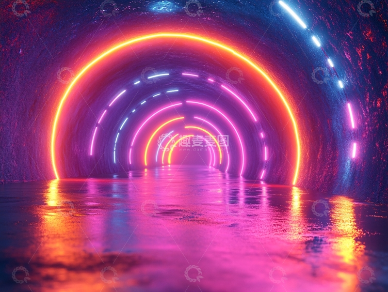 高清大图下载【趣麦麦图】炫彩时光隧道3