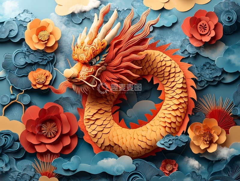 高清大图下载【趣麦麦图】龙年立体装饰2