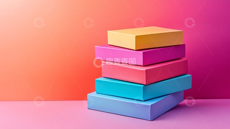 高清大图下载【趣麦麦图】彩色渐变包装盒