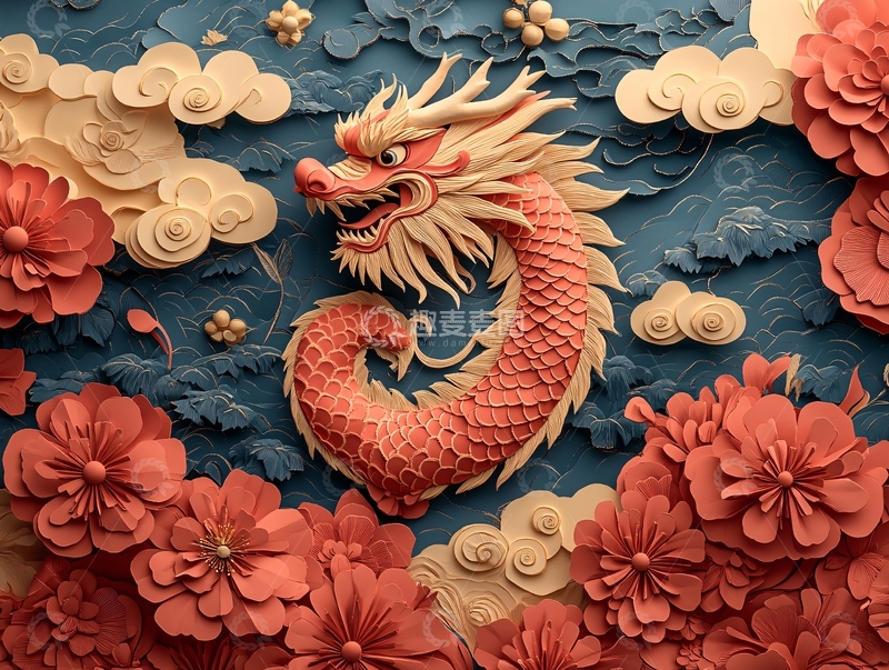 高清大图下载【趣麦麦图】龙年立体装饰4