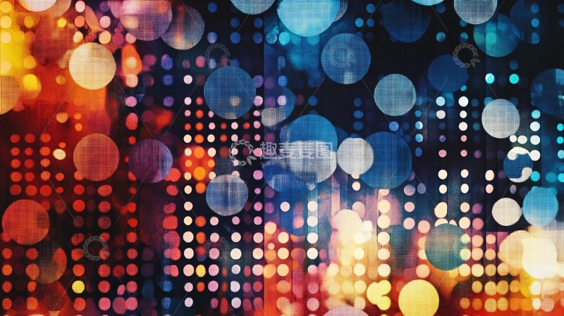 高清大图下载【趣麦麦图】圆点灯光灯火光影背景1