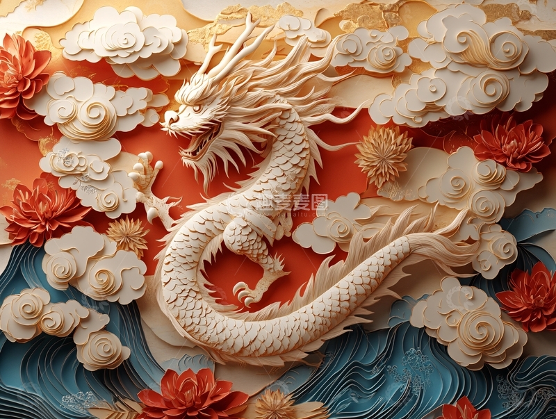 高清大图下载【趣麦麦图】龙年立体装饰5