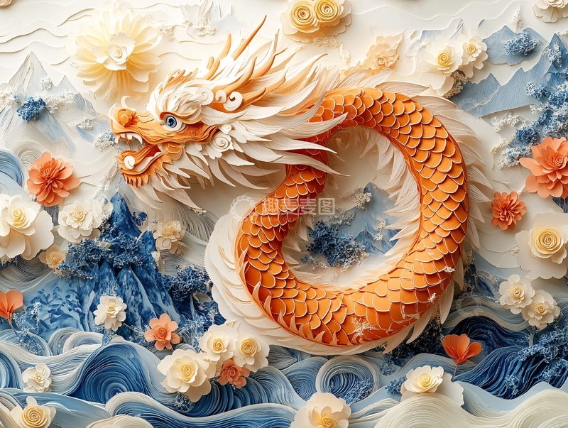 高清大图下载【趣麦麦图】龙年立体装饰7