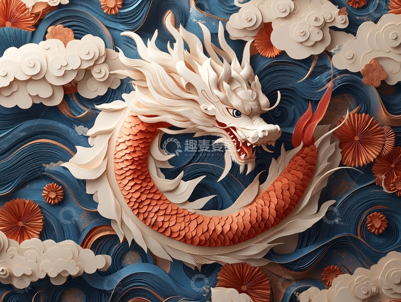 高清大图下载【趣麦麦图】龙年系列包装插画11