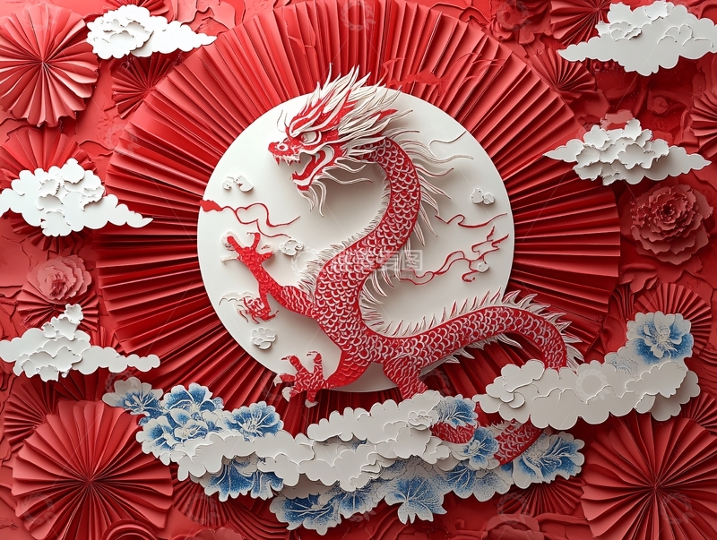 高清大图下载【趣麦麦图】龙年新春剪纸窗花