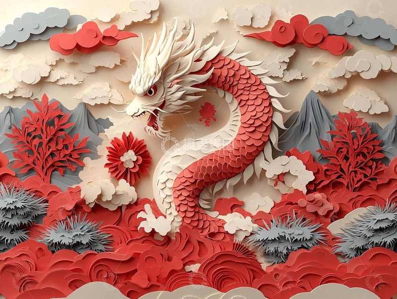 高清大图下载【趣麦麦图】龙年立体装饰9