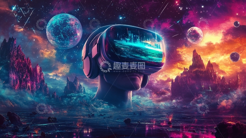 高清大图下载【趣麦麦图】科技宇宙游戏海报