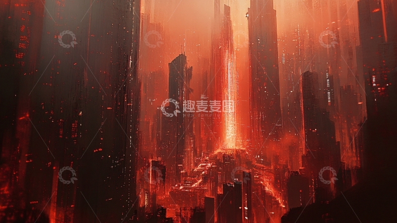 高清大图下载【趣麦麦图】科幻城市背景1