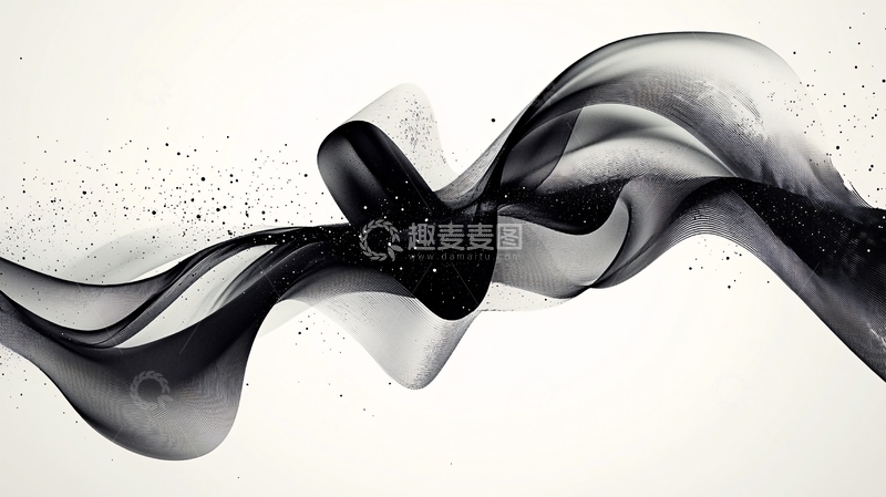高清大图下载【趣麦麦图】抽象动感飘带线条