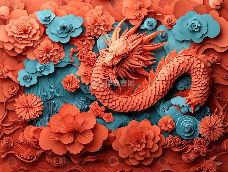 高清大图下载【趣麦麦图】龙年立体装饰11