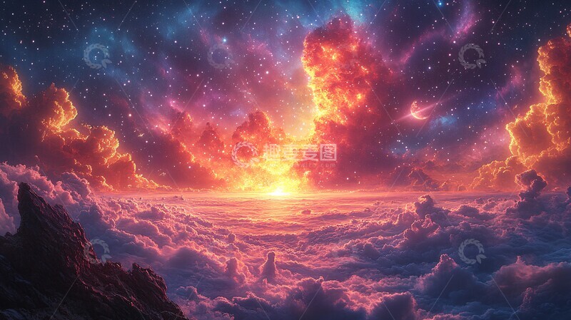 高清大图下载【趣麦麦图】彩色的外太空