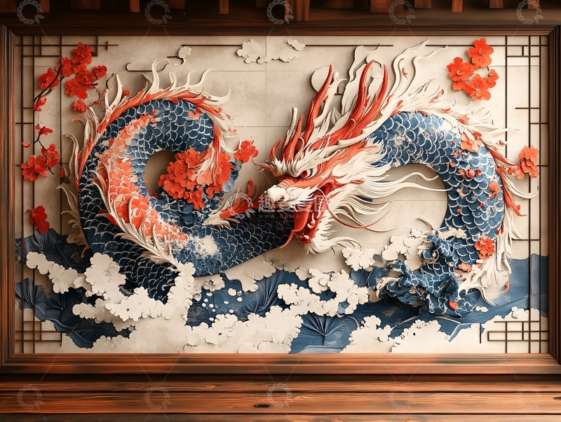 高清大图下载【趣麦麦图】新中式龙背景