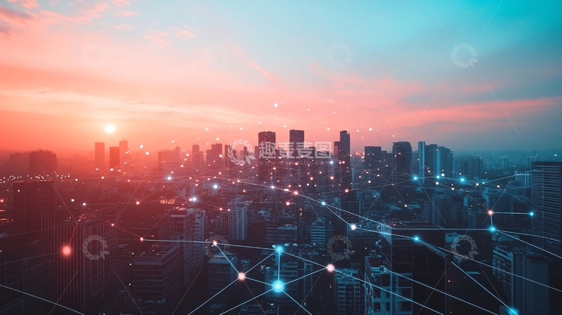 高清大图下载【趣麦麦图】智慧城市科技背景