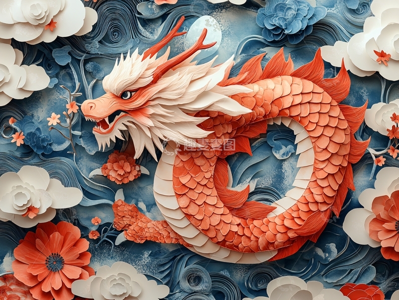高清大图下载【趣麦麦图】龙立体图案11