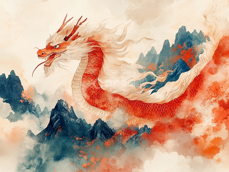 高清大图下载【趣麦麦图】龙年横版插画39