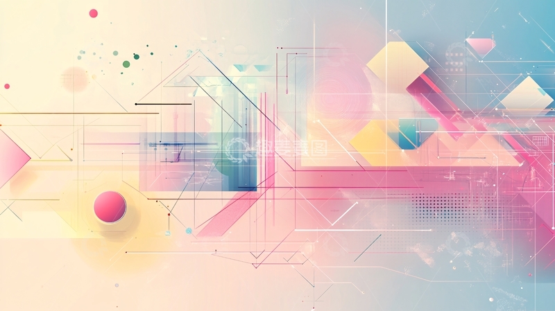 高清大图下载【趣麦麦图】暖色几何科技4