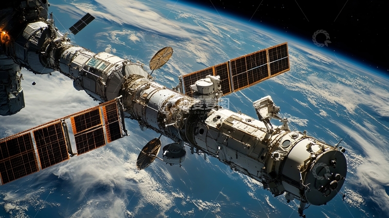 高清大图下载【趣麦麦图】天舟货运飞船电池板