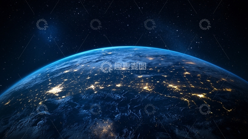 高清大图下载【趣麦麦图】地球银河系光线11