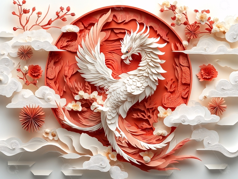 高清大图下载【趣麦麦图】凤凰包装插画3