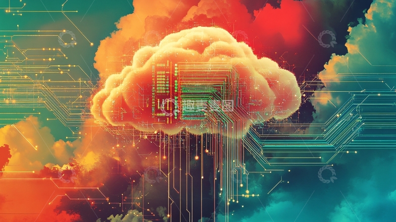 高清大图下载【趣麦麦图】杂乱电路云朵1