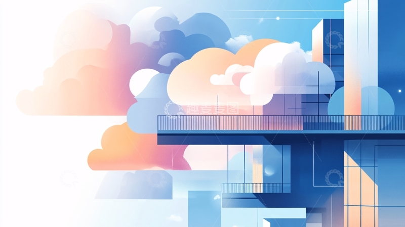 高清大图下载【趣麦麦图】科创云廊插画1