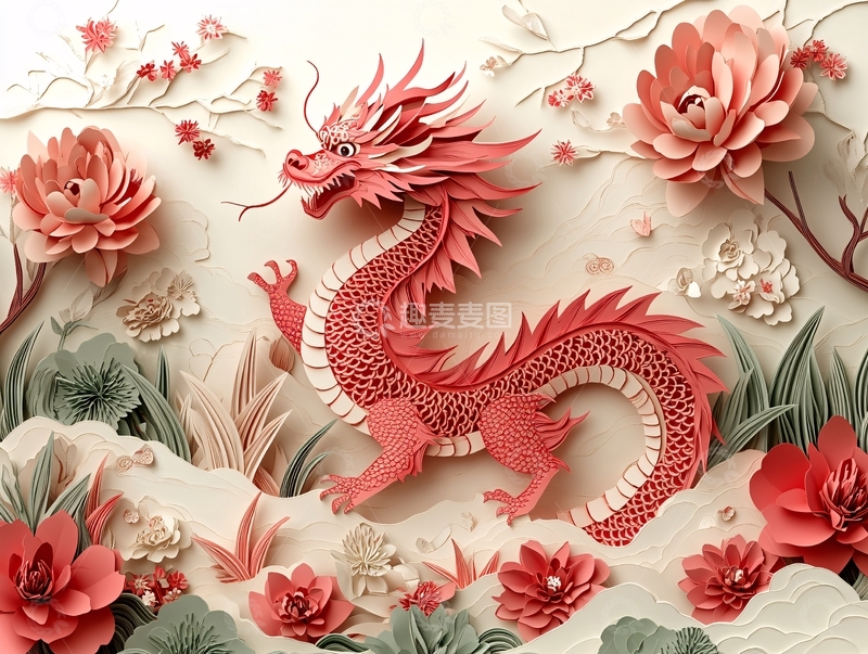 高清大图下载【趣麦麦图】龙年立体装饰18