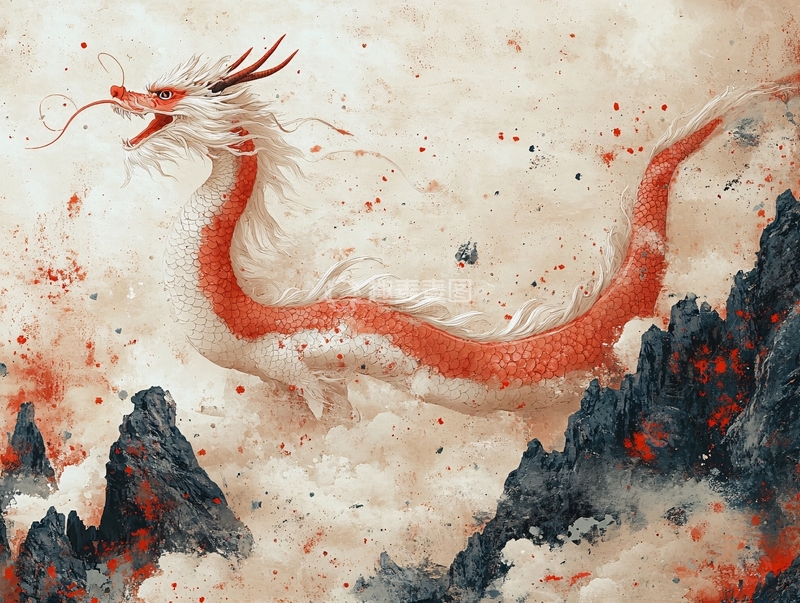 高清大图下载【趣麦麦图】古风龙插画3