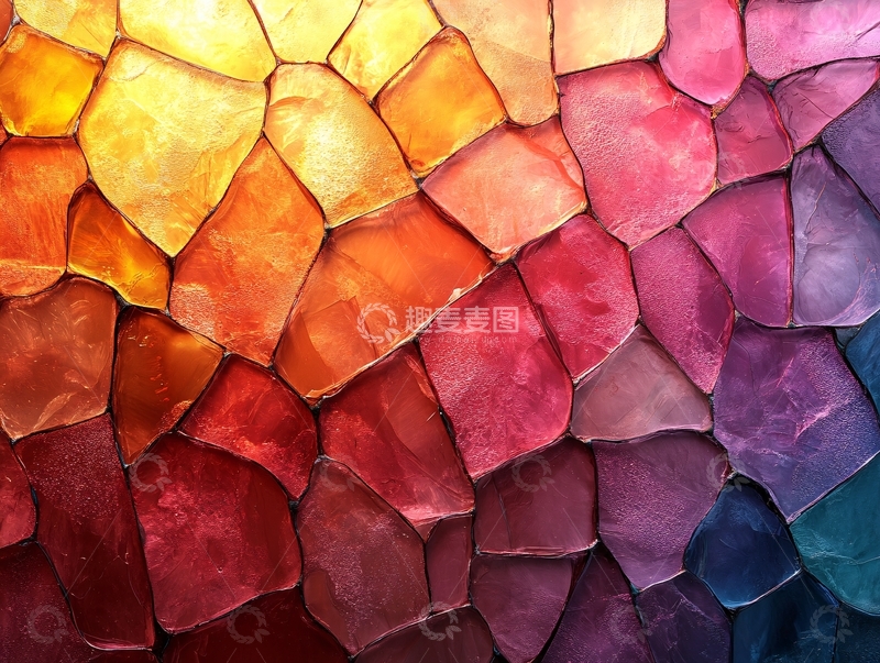 高清大图下载【趣麦麦图】染色玻璃绚丽色彩背景