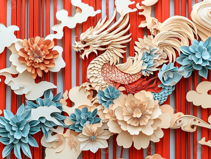 高清大图下载【趣麦麦图】新中式纸雕12