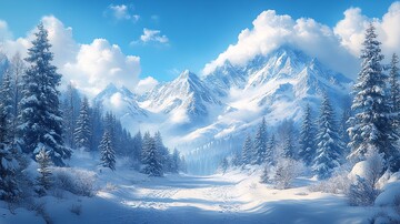 大寒节气雪景图