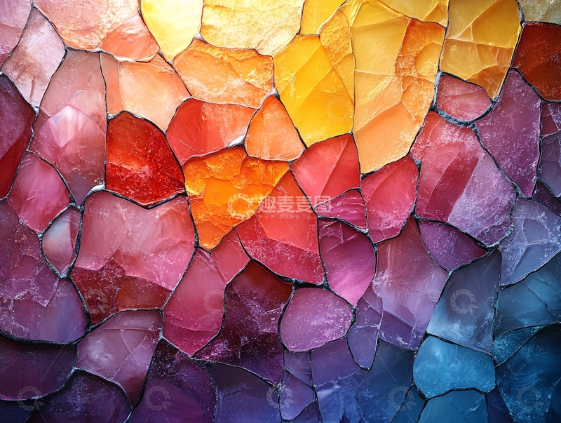 高清大图下载【趣麦麦图】彩色渐变玻璃质感