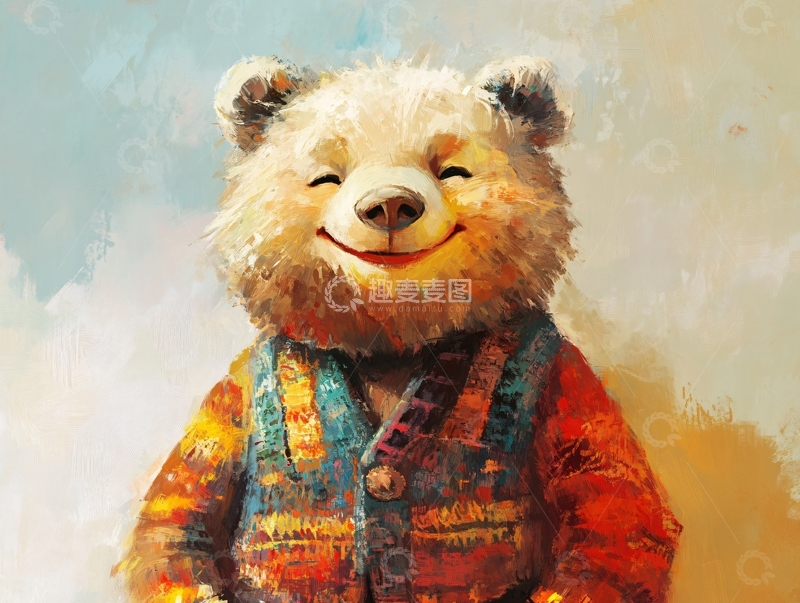 高清大图下载【趣麦麦图】插画小熊2