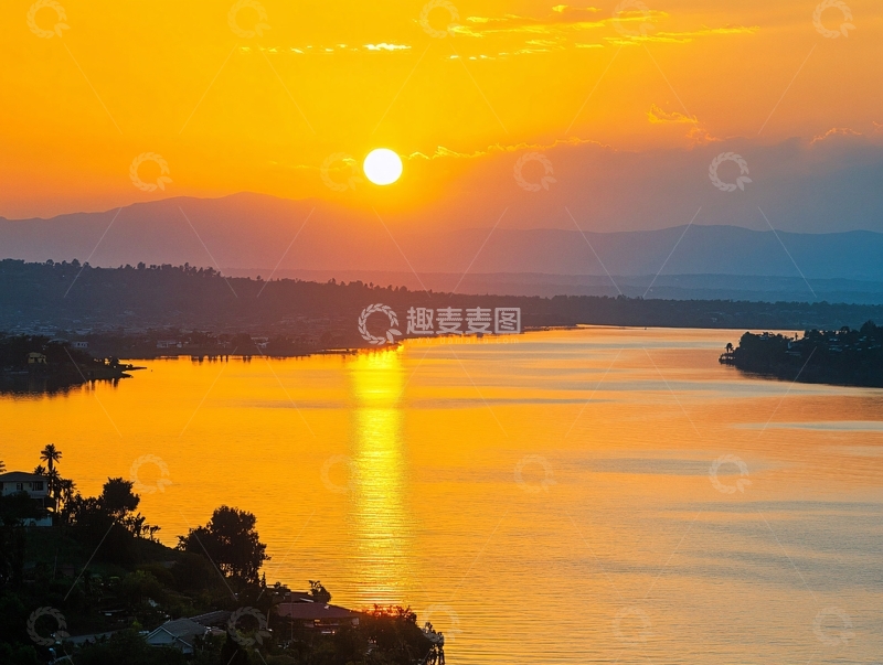 高清大图下载【趣麦麦图】尼尔基水库日出