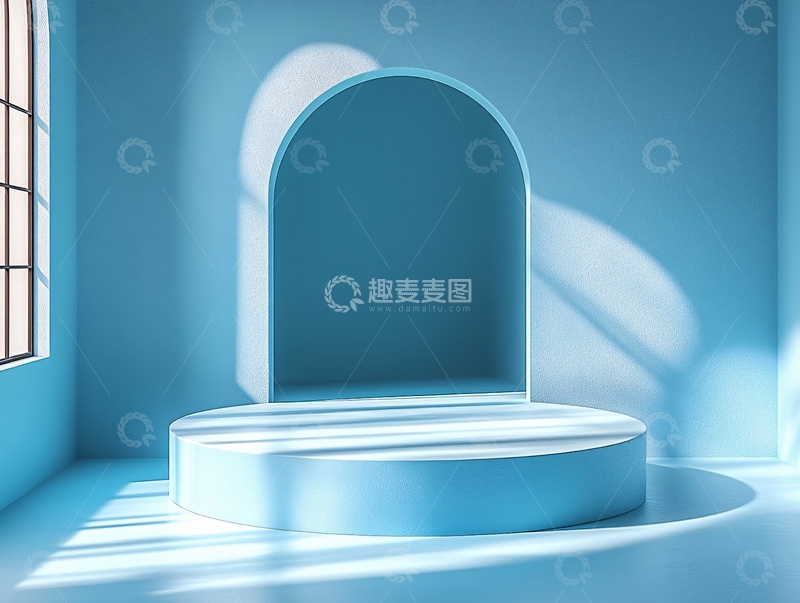 高清大图下载【趣麦麦图】蓝色的展示台18