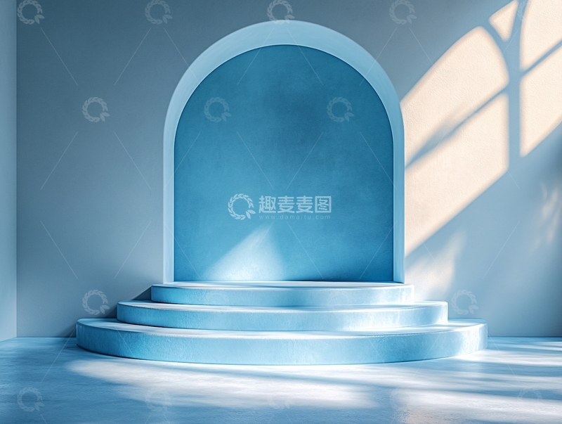 高清大图下载【趣麦麦图】蓝色的展示台17