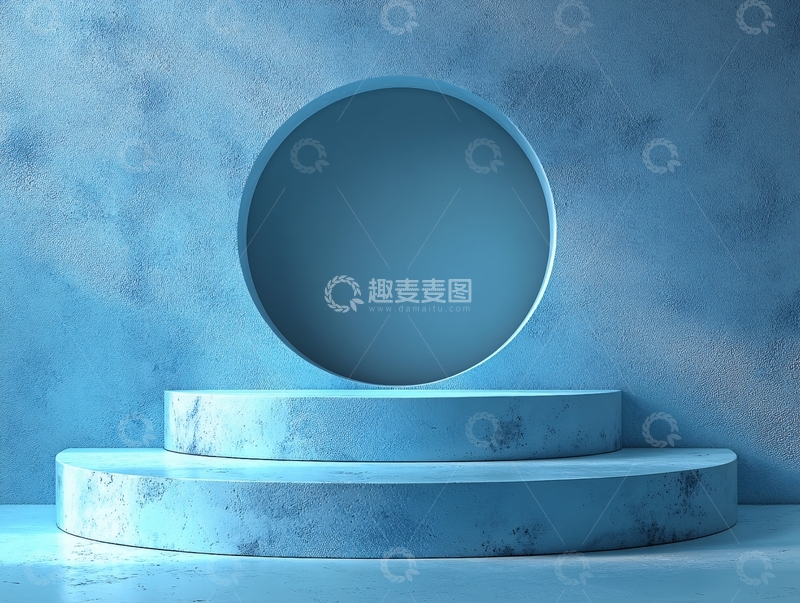 高清大图下载【趣麦麦图】蓝色的展示台19