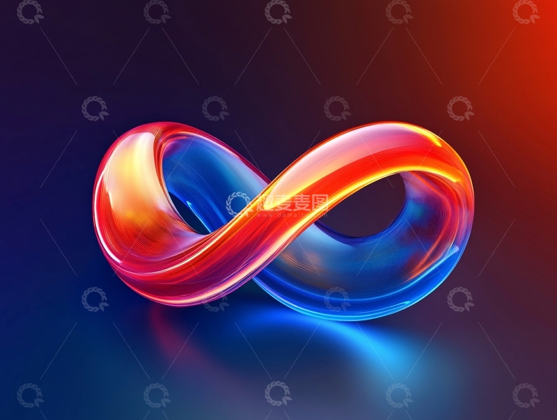 高清大图下载【趣麦麦图】立体玻璃无限符号