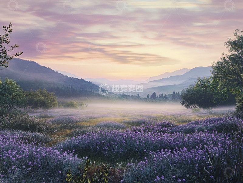 高清大图下载【趣麦麦图】薰衣草晨曦