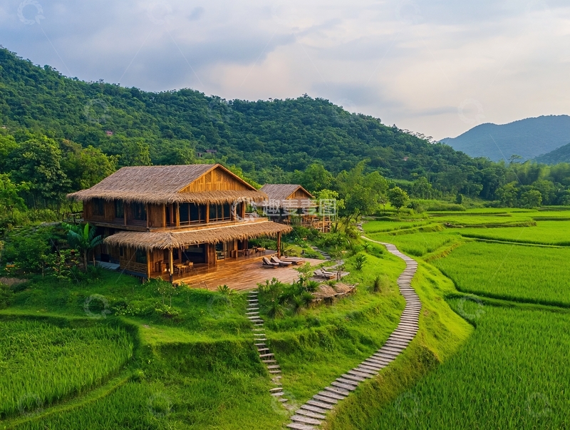 高清大图下载【趣麦麦图】稻田民宿